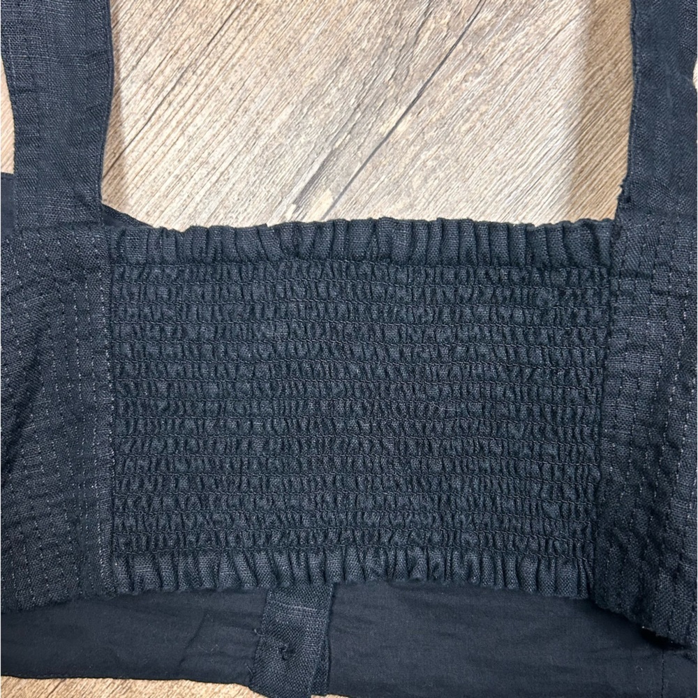 NEW Madewell Linen Sweetheart Bralette 6 Smocked Neutral Minimalist Festival - Picture 6 of 11